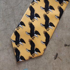 Buffalo Bay Patriotic Eagle Print Yellow Tie